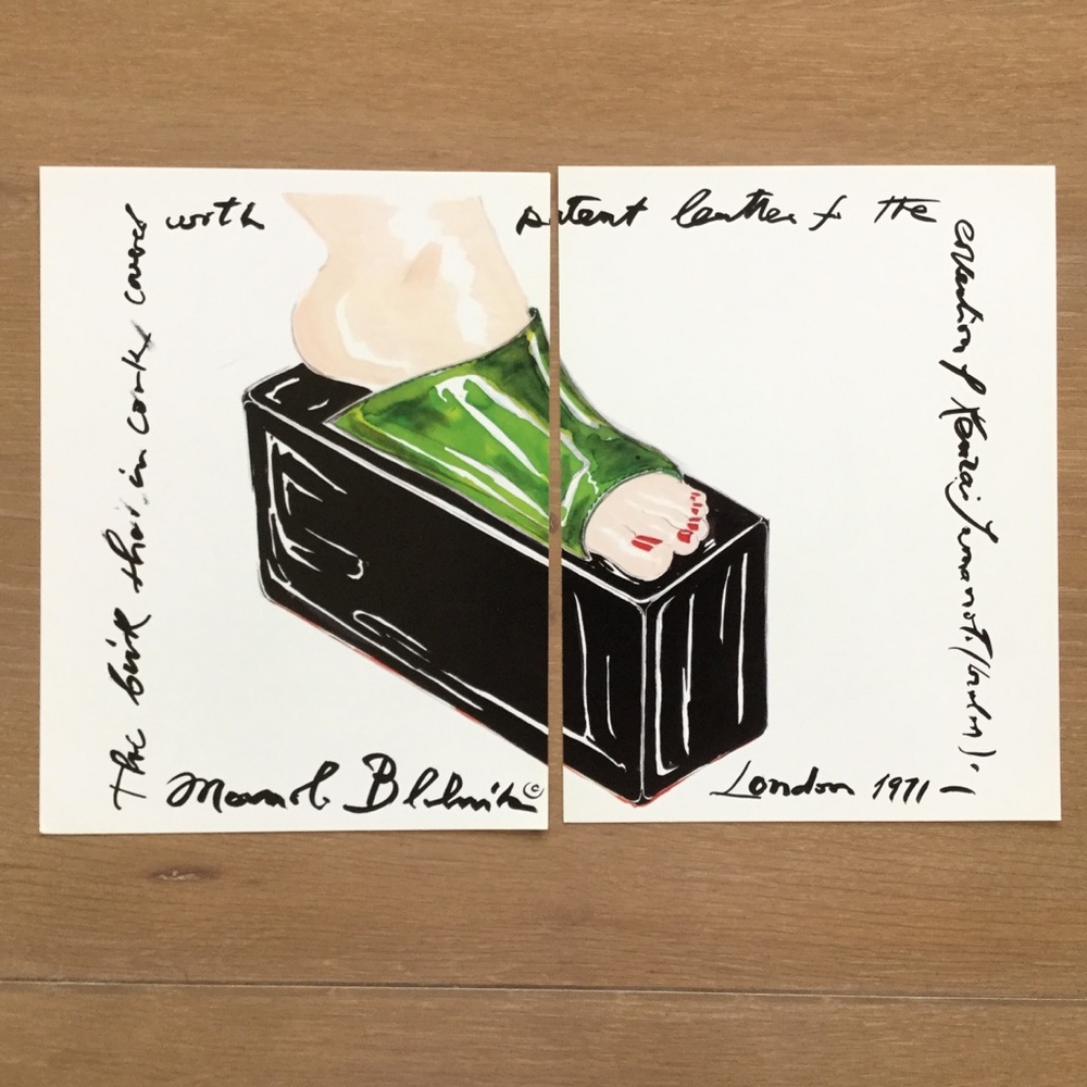 Manolo Blahnik Shoe Drawing Art Print